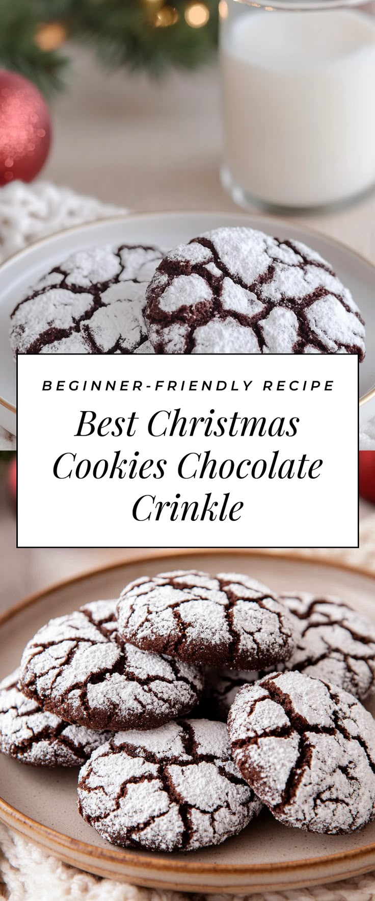 Image for Best Christmas Cookies Chocolate Crinkle Black Forest Crinkle Cookies, Cookies With Molasses, Gingerbread Crinkle Cookies, Best Christmas Treats, Christmas Crinkle Cookies, Christmas Cookies Chocolate, I Am A Baker, Homemade Christmas Cookies, Christmas Cookie Boxes