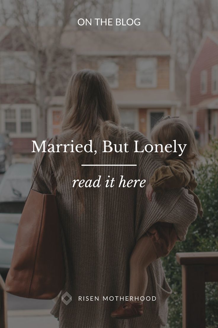 a mother and daughter walking down the street with text reading married, but lonely read it here