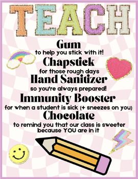 Teacher Survival Kit Gift TagMake this adorable gift for any special teacher in your life...your team mates, your kid's teacher, or your new student teacher intern! What's Included:Large, Medium + Small Tag (Not Editable)1 Editable Version to add/edit what you would like/need! Student Teacher Survival Kit, Teacher Survival Kit Gift Ideas, Substitute Teacher Gifts, Student Teacher Welcome Gift, Teacher Goodie Bags, Teacher Survival Kit Free Printable, Teacher Survival Kit Ideas, Teacher Survival Kit Gift, Small Gifts For Teachers