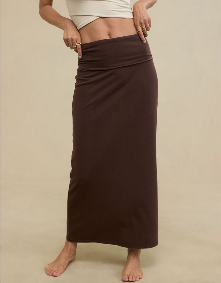 Aerie Chill Up Foldover Maxi Skirt Aerie Clothing, High Wasted Jeans, Boot Cut Leggings, Bra Dress, Sports Skirts, Work Wardrobe, Vienna, Fashion Inspo Outfits, Women's Jeans