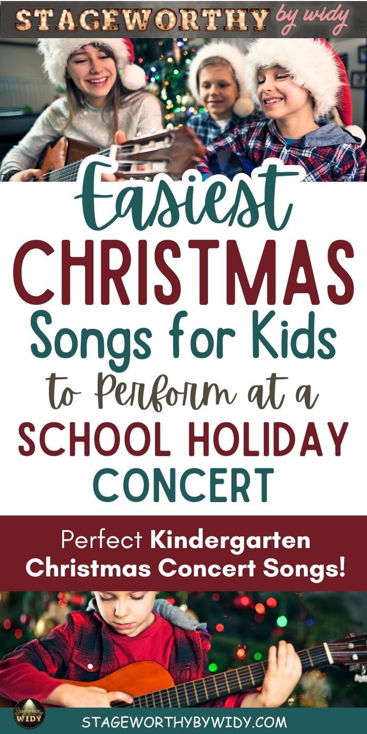 the christmas song for kids to perform at school holiday concert is featured in this postcard