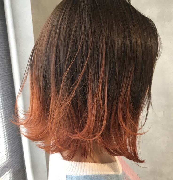 Ginger Tips Hair, Orange Hair Dye On Brown Hair, Orange Ends Hair, Orange Ends Of Hair, Dip Dyed Hair Brown, Brown To Orange Ombre Hair, Hair Dye Ends Of Hair, Brown Hair With Orange Tips, Orange On Brown Hair