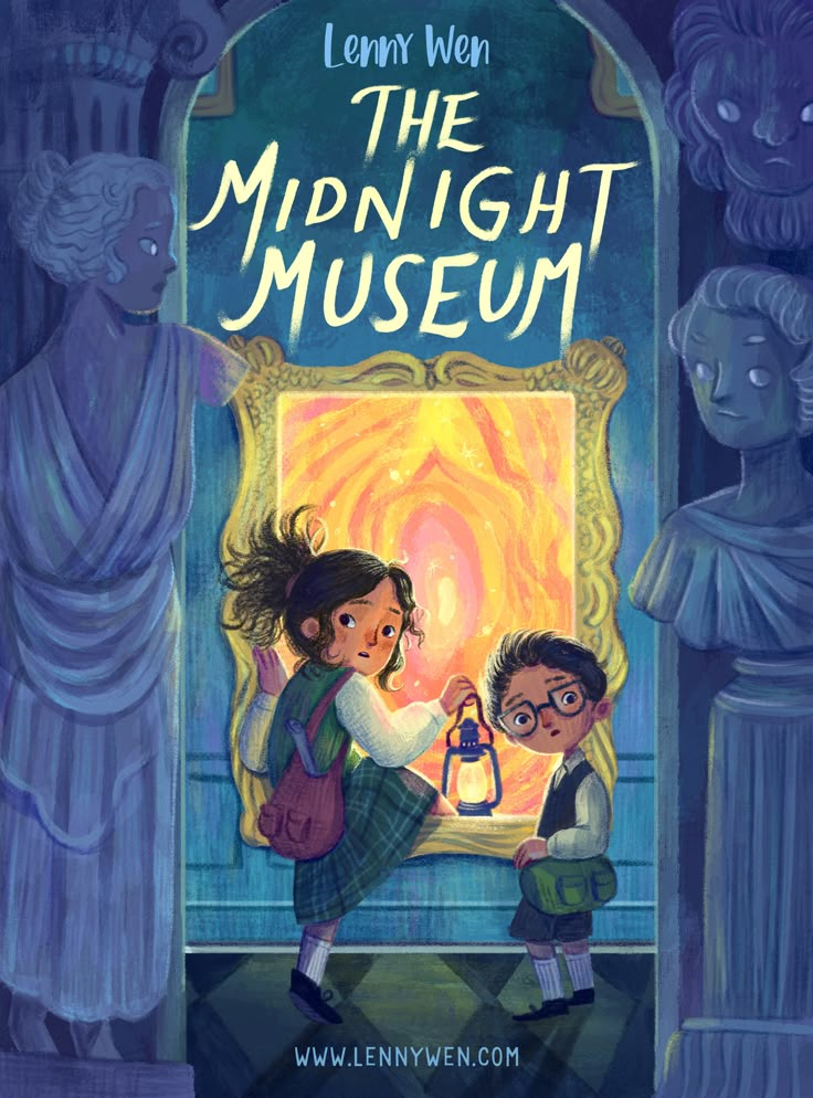 the midnight museum book cover with an image of two children in front of a mirror