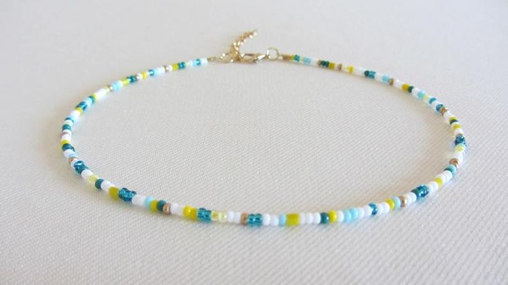 Summer Spacer Bead Choker Jewelry, Yellow Dainty Jewelry For Summer, Dainty Yellow Jewelry For Summer, Dainty Yellow Summer Jewelry, Gold Round Beads Choker For Summer, Gold Choker With Round Beads For Summer, Gold Spacer Beads Jewelry For Summer, Gold Tiny Beads Choker For Summer, Summer Gold Choker With Tiny Beads