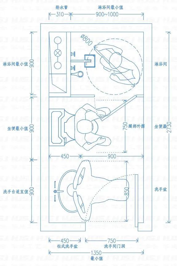 a blueprint drawing of a toilet and sink with the measurements in chinese on it