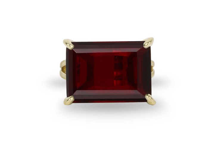 Boasting a bold, red luster of this Garnet jewelry ring. This adorable 14k gold-filled ring flaunts an emerald-cut Garnet in prongs. Lovely fashion jewelry for every occasion or a heart-warming gift for her birthday, wedding anniversary, or any lovely event. ☛ 𝒜𝐵𝒞 - Add Engraving - https://etsy.me/2ZSRjhu ☛ Ring size - Select the size you would like from the drop down menu ♥ Gemstone Type - Garnet (Lab created) ♥ Gemstone Size - 13x18mm ♥ Gemstone Cut - Rectangle ♥ Metal Type (Main Photo) - 1 Red Rectangular Ring With Polished Finish, Red Rectangular Rings With Polished Finish, Rectangular Red Rings With Polished Finish, Red Rectangular 14k Gold Ring, Elegant Ruby Ring With Rectangular Polished Finish, Elegant Rectangular Ruby Ring With Polished Finish, Red Rectangular 14k Gold Jewelry, Rectangular Red 14k Gold Jewelry, Formal Red Ruby Ring With Rectangular Stone