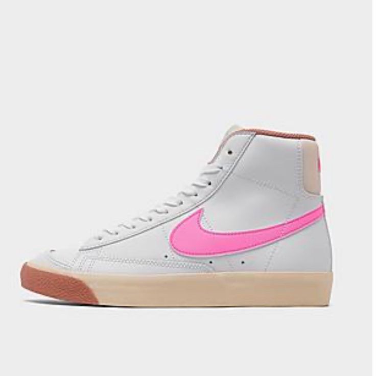 Brand New In Box. Only Tried On Once. Never Worn! Girls' Big Kids' Nike Blazer Mid '77 Casual Shoes Size: 7.0 | Qty: 1 White/Pink Spell-Guava Ice-Jade Retro Pink Sneakers For Skateboarding, Nike Spring Sneakers For School, Pink High-top Skate Shoes For School, Nike Pink Skate Shoes With Vulcanized Sole, Nike Skate Shoes With Gum Sole For Spring, Nike Skate Shoes With Gum Sole, White Retro Sneakers For School, White Skate Shoes For School In Spring, White Spring Skate Shoes For School