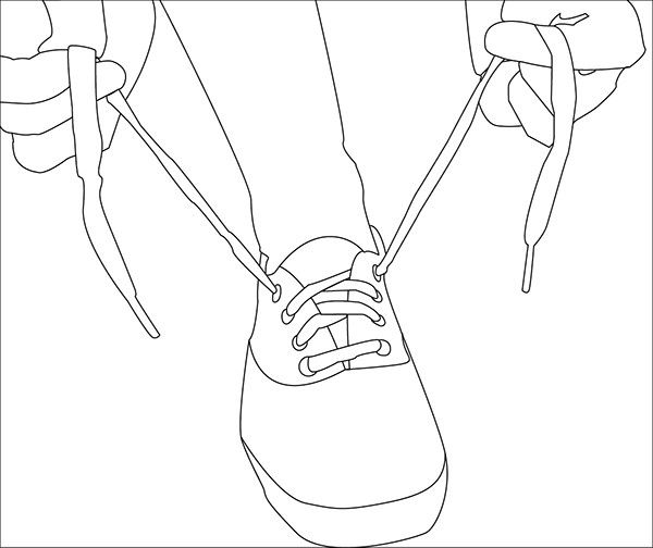 Tying Shoe Laces, Shoe Tying, Lace Drawing, Drawing Shoes, Lace Tattoo, Shoes Drawing, Drawing Simple, Tie Shoelaces, Drawing Templates