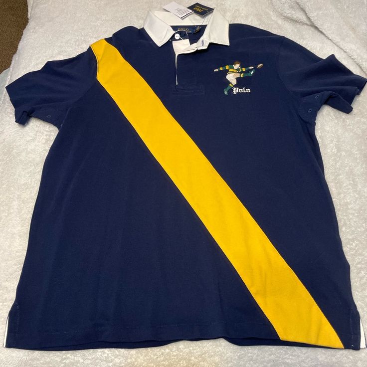 Polo Ralph Lauren “Kick” Rugby Large Classic Fit New With Tag Rare Orange Polo Shirt, Classic Clothing, Slim Fit Polo Shirts, Black Polo Shirt, Light Blue Shorts, Ralph Lauren Polo Shirts, Polo Jeans, Lauren Green, Club Shirts