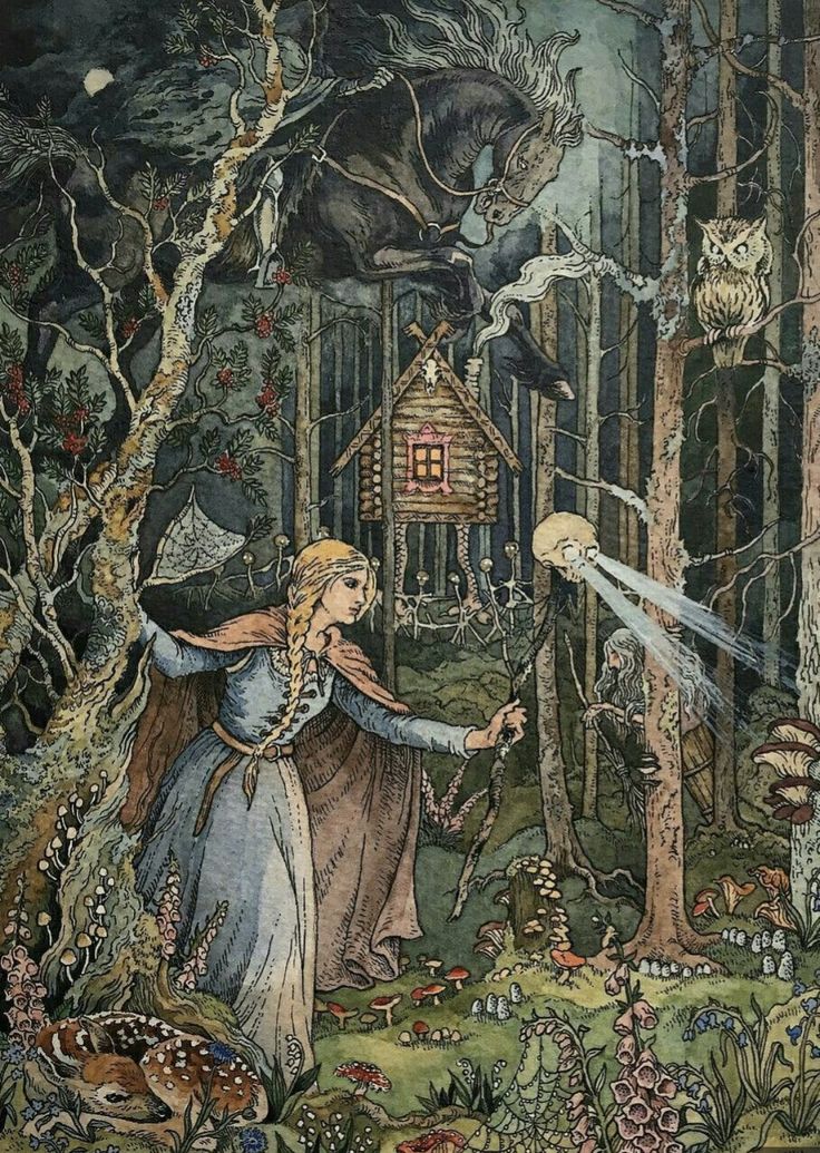 Witch Cabin, Eye Artwork, Ivan Bilibin, Pitch Dark, Eyes Artwork, Witching Hour, Baba Yaga, Forest Fairy, Folk Tales