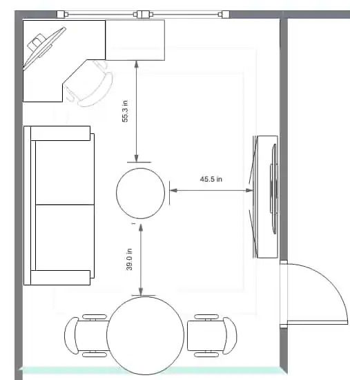 Functional and Stylish Living Room Home Office Combo Kitchen Living Room Office Combo, Living Room Dining Office Combo, Living Room With Dining Area And Desk, Office Space In Open Concept Living Room, Living Office Combo Layout, Living Dining Office Combo Layout, Workplace In Living Room, Office In Living Room Ideas Layout, Home Office And Tv Room Combo