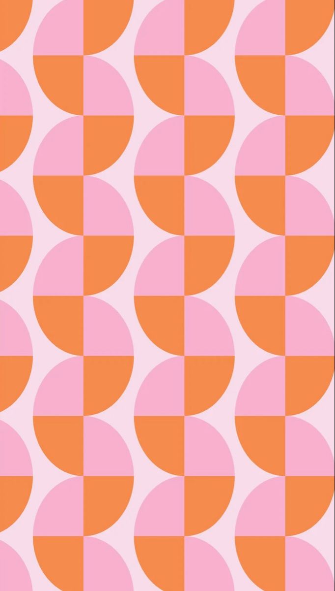 an orange and pink pattern with circles