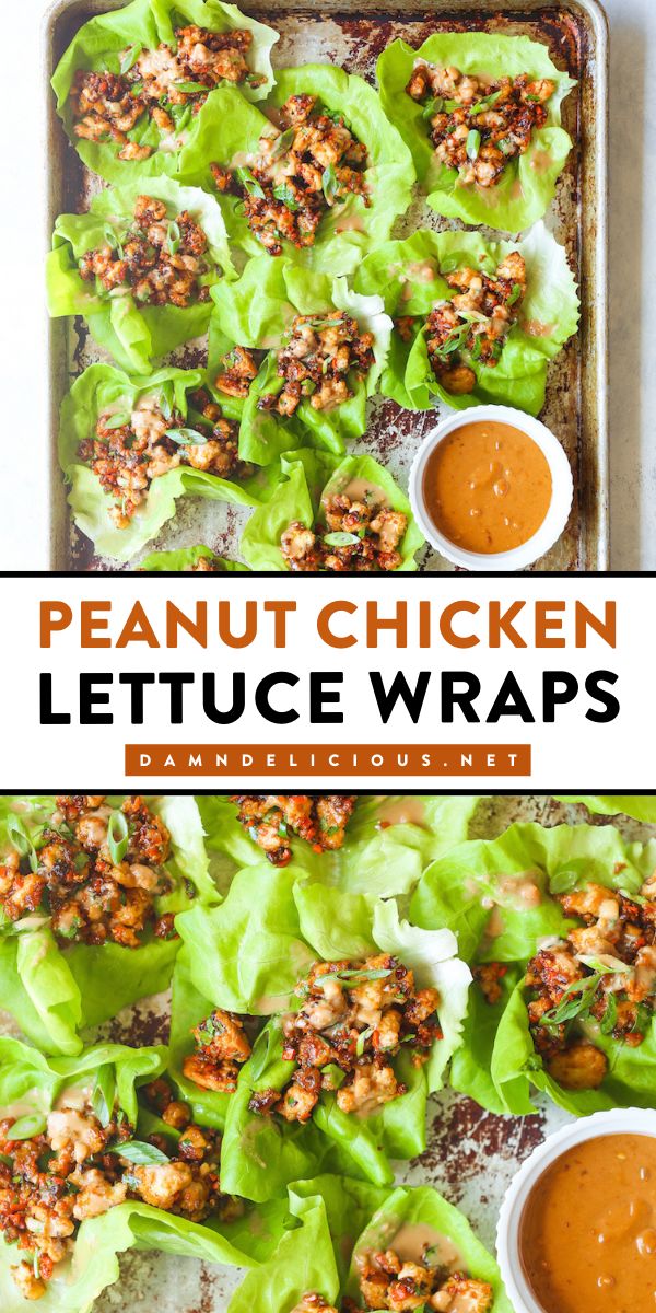 Your rotation of main course ideas must have this peanut chicken lettuce wrap recipe! Topped with homemade peanut sauce, these ground chicken lettuce wraps are hearty and filling while being low-carb. Such a family-friendly dinner! Low Calorie Lettuce Wraps, Healthy Dinner Low Carb, Ground Chicken Lettuce Wraps, Peanut Chicken Lettuce Wraps, Main Course Ideas, Super Quick Dinner, Ginger Peanut Sauce, Easy Lettuce Wraps, Homemade Peanut Sauce