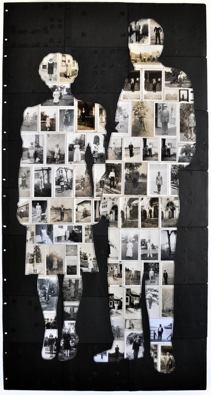 a collage of people made out of photos