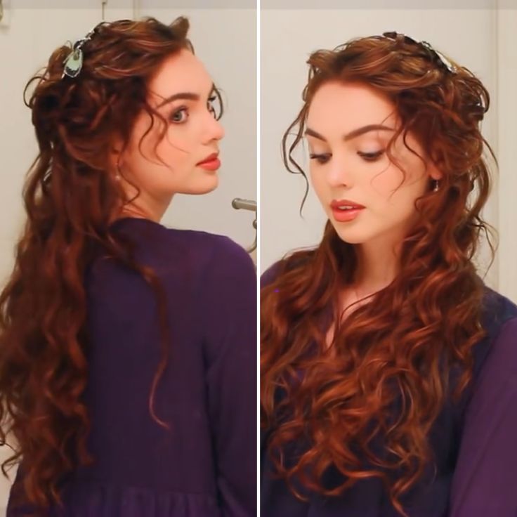 Rose's Hair from 'Titanic' Fantasy Hairstyles Curly Hair, Rose Hair Titanic, 1800s Curls, Rose From Titanic Hair, Rose Hairstyle Titanic, Rose Titanic Hairstyle, Rose Titanic Hair Tutorial, Rose Titanic Hair Color, Red Curly Hair Wedding Hairstyles