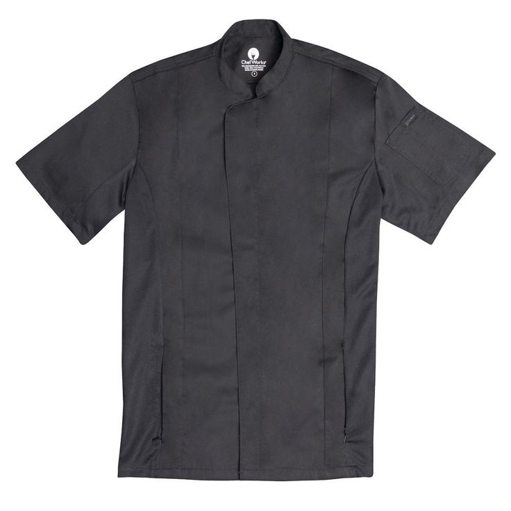 ChefWorks Mens Bristol Black V-Series Chef Coat - M Classic Fitted Short Sleeve Outerwear, Classic Short Sleeve Outerwear For Formal Occasions, Classic Short Sleeve Outerwear For Formal Events, Modern Fitted Short Sleeve Outerwear, Chef Work, Chef Uniform, Chef Coat, Trendy Shirt Designs, Coat Stands