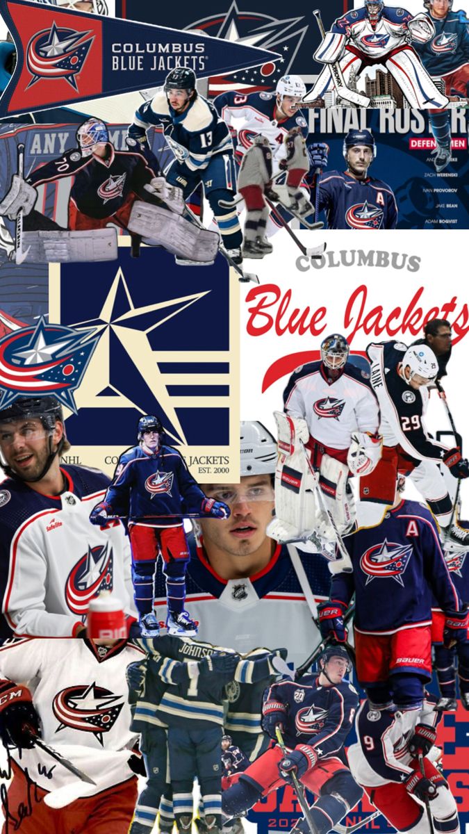 the columbus blue jackets hockey team collage