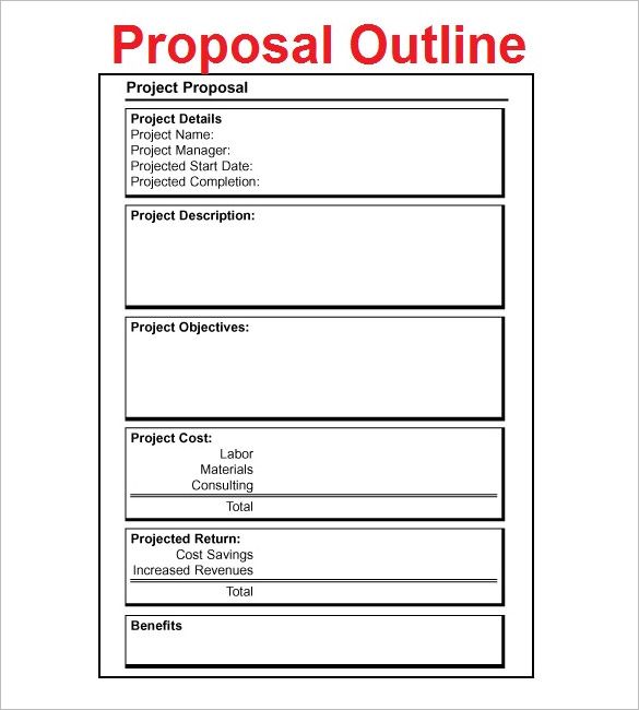 a printable project outline for the project plan, with an orange border around it