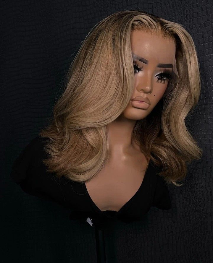 Mid Length Wigs For Black Women, Pretty Hair Color Ideas For Blondes, Wig Inspiration, Cute Hair Colors, Sew Ins, Pretty Hair Color, Blonde Hair Looks, Dope Hairstyles, Long Blonde