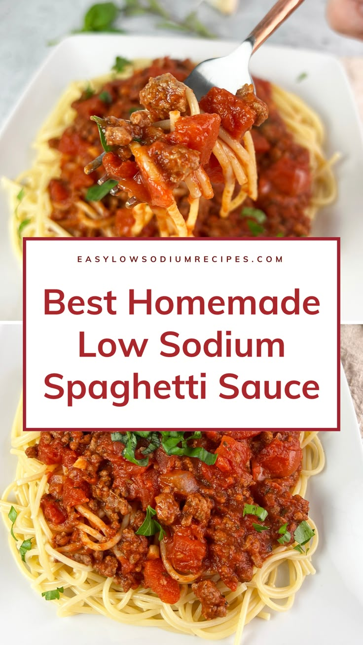 Low Iodine Pasta Sauce, Spaghetti Sauce Healthy, Low Sodium Non Dairy Recipes, Low Sodium Homemade Spaghetti Sauce, Low Salt Spaghetti Sauce Recipe, Best Low Sodium Recipes, Heart Healthy Spaghetti Recipes, Low Fodmap Spaghetti Sauce, Low Sodium Salsa Recipes