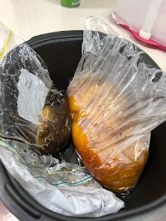 there are two pieces of bread wrapped in plastic