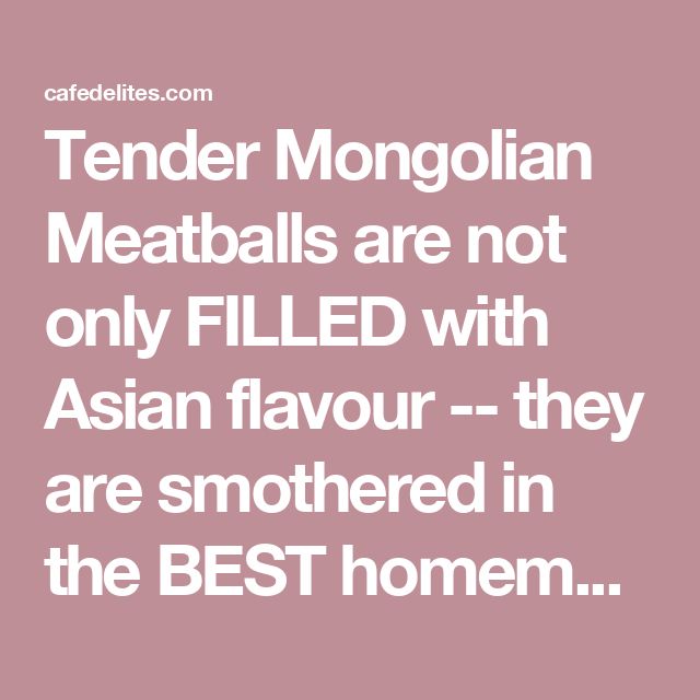 Tender Mongolian Meatballs are not only FILLED with Asian flavour -- they are smothered in the BEST homemade Mongolian sauce! Mongolian Meatballs, Mongolian Sauce, Cocktail Meatball Recipes, Homemade Meatballs Recipe, New Year's Eve Appetizers, Healthy Superbowl Snacks, Hawaiian Recipes, Glazed Meatballs, How To Make Meatballs