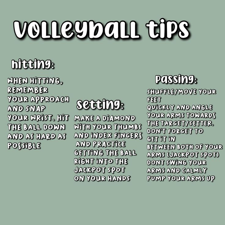 volleyball tips for hitting the ball and getting ready to play in the game, as well as