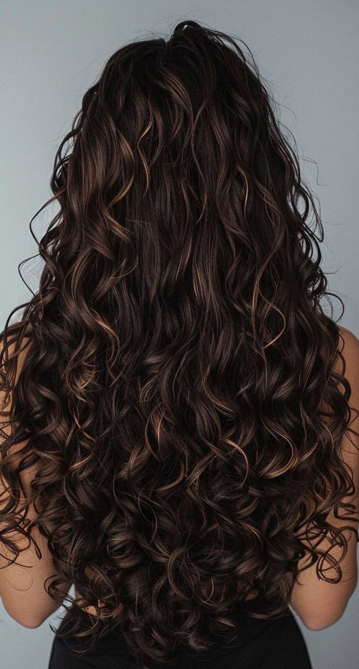 Long Layered Hair For Curly Hair, Long Loose Curly Hair, Long Curly Hair Haircuts, Long Permed Hairstyles, Long Curly Hair Naturally, Curly Hair Layers Long, Long Layers Curly, Indian Highlights, Very Long Curly Hair