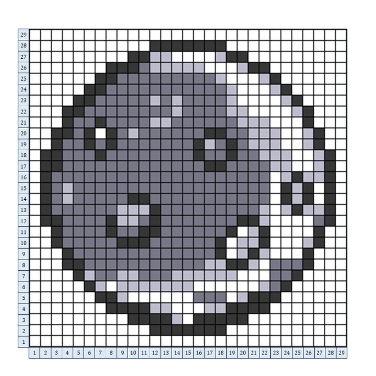 Pixel Art Ideas Pixel Art 30x30 Grid, 30x30 Pixel Art, 32x32 Pixel Art Grid, Moon Cross Stitch Pattern, Moon Cross Stitch, Pixel Art Tutorial, Cool Pixel Art, Pixel Art Characters, Pixel Crochet