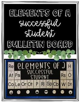 the elements of a successful student bulletin board with shamrocks on it and words written in white