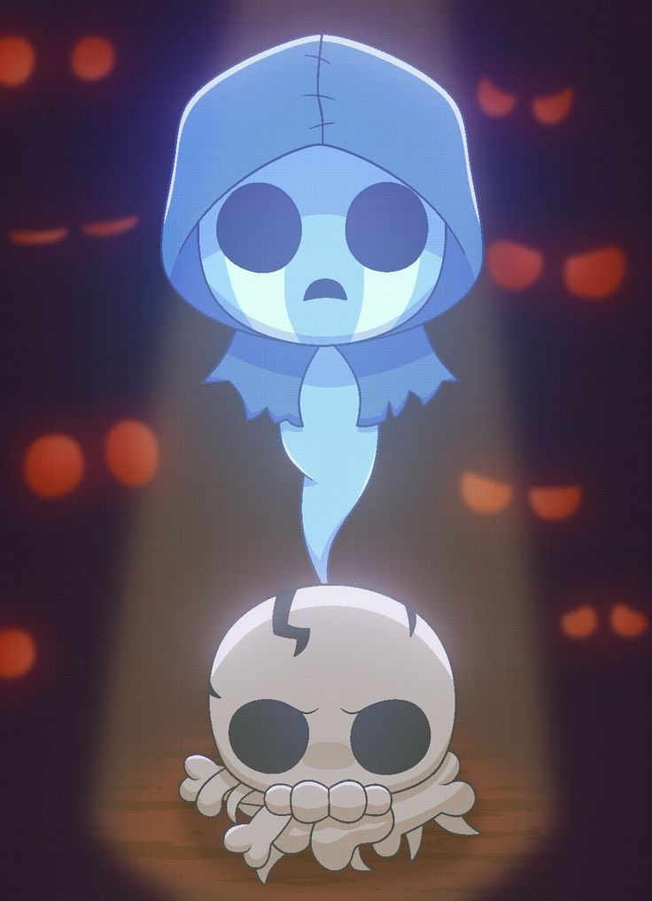 an animated image of a cartoon character with a skull on it's head and eyes