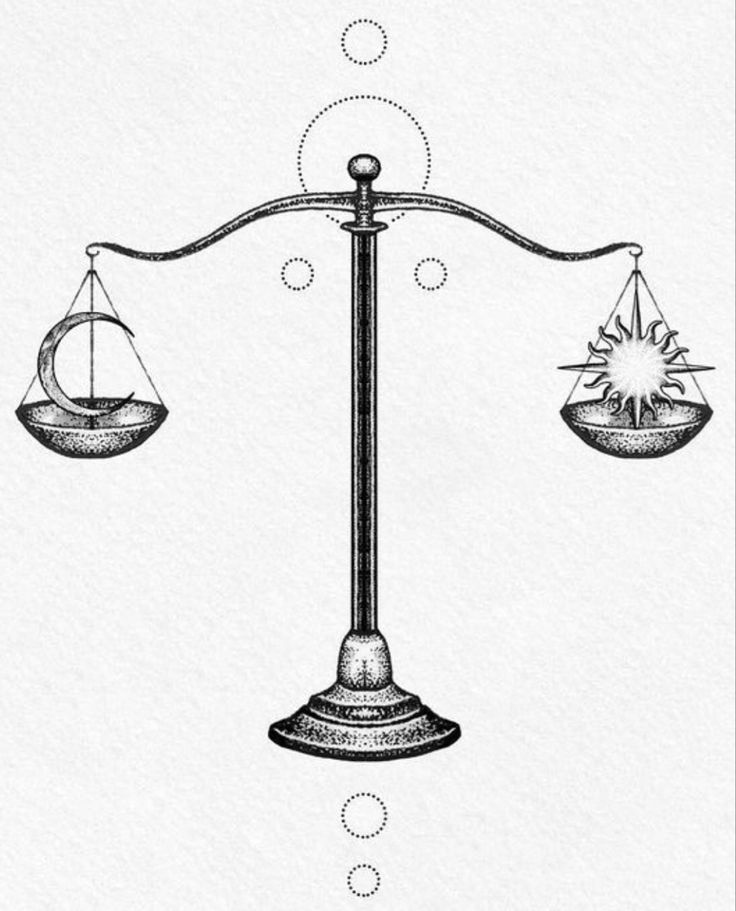 an old fashioned scale with two balances on each side and the sun in the middle