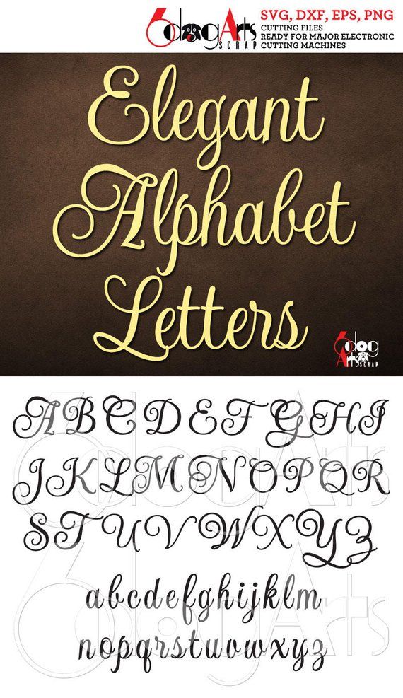 some type of lettering that is gold and black with the words elegant alphabet letters on it