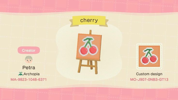 an animal crossing game with cherry designs