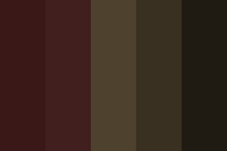 the color palette is brown, red and black