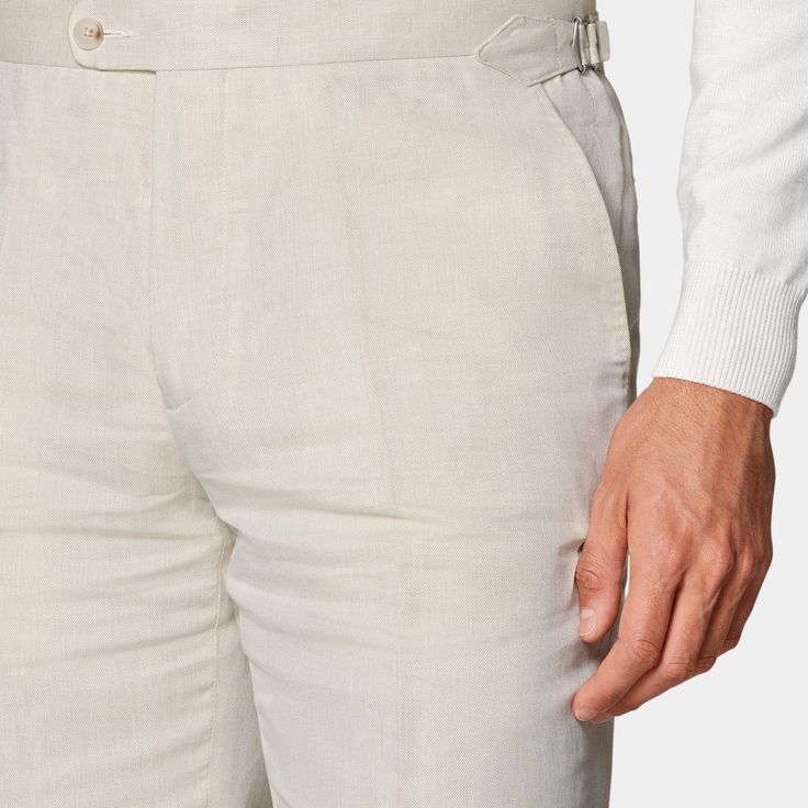 Cut to a slim fit with a mid-rise waist, these off-white Brescia fit pants are a highly adaptable & accessible evergreen pair that bring a clean, balanced appeal to any look. White Slim Fit Pants With Straight Hem, White Slim Fit Bottoms With Straight Hem, Fitted Beige Bottoms With Straight Hem, White Classic Dress Pants With Straight Hem, Beige Fitted Bottoms With Straight Hem, Classic White Straight Hem Dress Pants, Classic White Dress Pants With Straight Hem, Classic Cream Pants With Straight Hem, Classic White Straight Bottoms