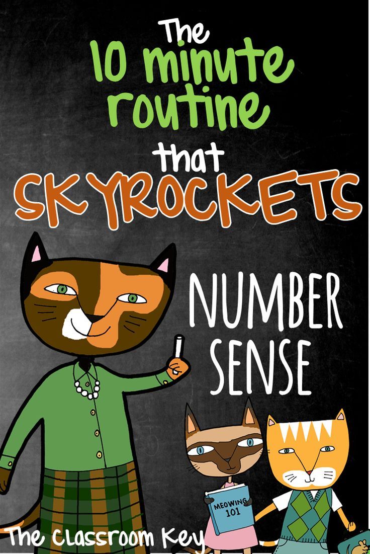 the 10 minute routine that skyrockets number sense is written on a chalkboard