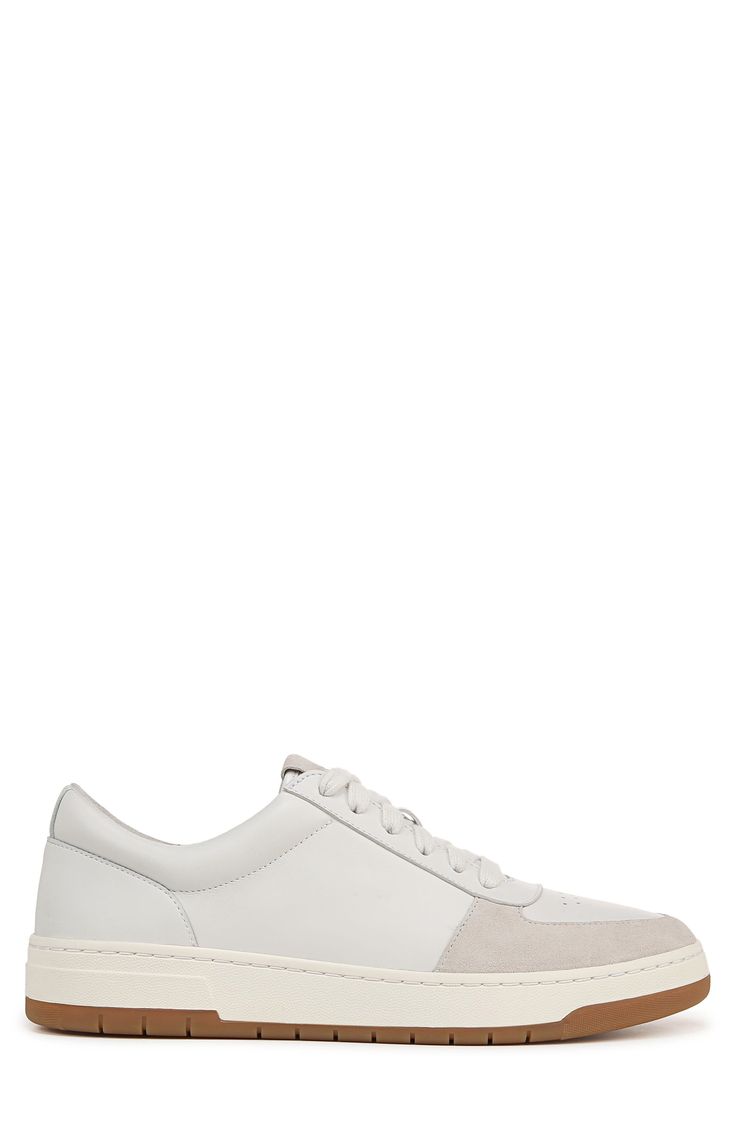 A contrast bumper sole pops on the heel of this charmingly understated sneaker crafted from soft calfskin leather with a durable, flexible rubber sole. Lace-up style Leather upper and lining/rubber sole Imported Calf Leather Platform Sneakers With Contrast Sole, Calf Leather Sneakers With Branded Insole And Round Toe, Low-top Calf Leather Sneakers With Textured Sole, Calf Leather Sneakers With Gum Sole And Round Toe, Sneakers With Removable Insole And White Sole, Calf Leather High-top Platform Sneakers With Rubber Sole, Everyday Suede Sneakers With Leather Sole, Sporty Platform Sneakers With Contrast Sole In Calf Leather, Sporty Calf Leather Platform Sneakers With Contrast Sole