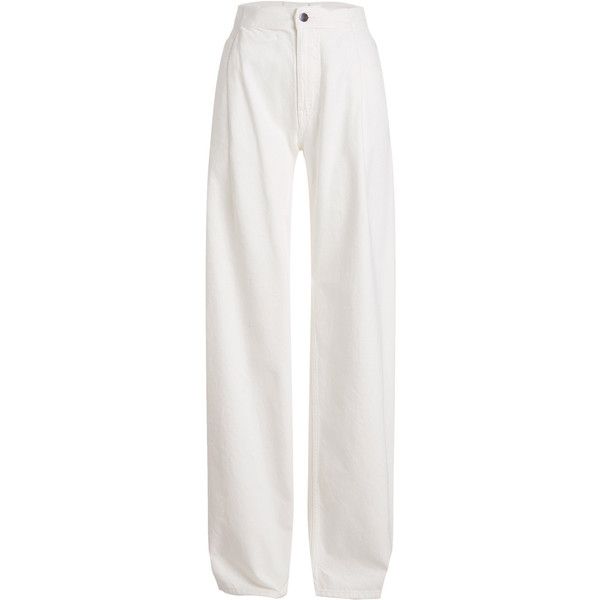 Maison Margiela Wide Leg Jeans (15 060 UAH) ❤ liked on Polyvore featuring jeans, pants, bottoms, trousers, white, white high-waisted jeans, wide leg jeans, maison margiela, maison margiela jeans and white denim jeans Margiela Jeans, High Rise White Jeans, White Wide Leg Jeans, Png Outfits, White High Waisted Jeans, Jeans Highwaist, High Waisted Wide Leg Jeans, Highwaist Jeans, Trousers White