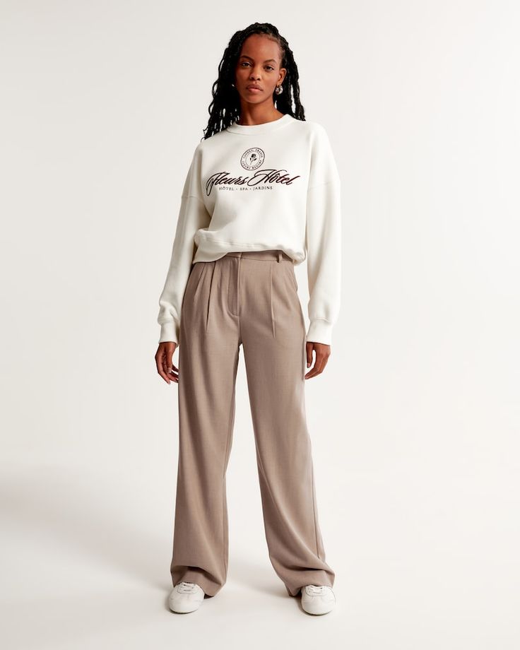 Women's A&F Sloane Lightweight Tailored Pant | Women's New Arrivals | Abercrombie.com Abercrombie Sloan Tailored Pant, Sloan Pants Outfits Abercrombie, Abercrombie Sloane Pant Outfit, Sloane Tailored Pant, Tailored Pants Women, Women's Bottoms, American Clothing, Tailored Pants, Pants Outfit