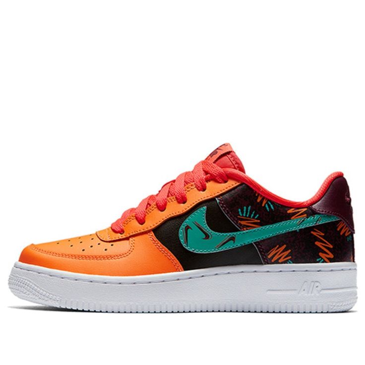 Kids Nike Air Force 1 LV8 GS 'What The 90s' Bordeaux/Hyper Jade-Total Orange-Black Sneakers/Shoes 90s Sneakers, Nike Air Force Ones, Nike Air Force 1 Low, Nike Kids, Air Force 1 Low, Black Sneakers, Kids Nike, The 90s, Nike Air Force 1