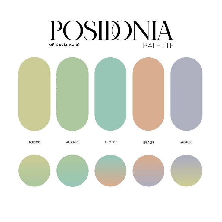 the cover of posidona magazine showing different shades of pastel and neutrals