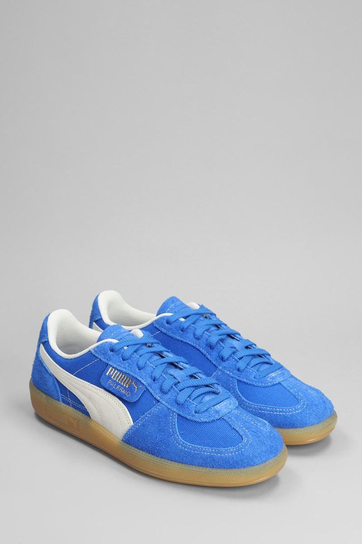 Palermo Sneakers in blue suede, laces, patch logo on tongue, logo on heel, iconic lateral logo, honey sole, rubber outsole, 100% suede, Made in VietnamGender: MenMaterial: SUEDEColor: BLUEMade in: THProduct ID: 402040_396841*Import tax/duty will be calculated at checkout (If applicable) Retro Blue Skate Shoes With Rubber Sole, Blue Suede Sneakers For Streetwear, Blue Suede Sporty Sneakers, Blue Suede Sneakers For Sports, Suede Lace-up Skate Shoes With Rubber Waffle Outsoles, Retro Blue Sneakers With Laces, Retro Suede Sneakers With Rubber Sole, Retro Blue Skate Shoes With Gum Sole, Blue Suede Sneakers With Vulcanized Sole