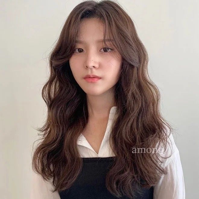 Japanese Perm Waves, Setting Perm Korean Medium Hair, Digital Wave Perm, Asian Hair Wavy, Asian Hair Perm, Korean Medium Hair, Korean Perm, Japanese Haircut, Long Hair Perm