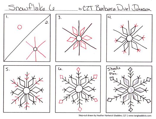 how to draw a snowflake step by step instructions for beginners and kids