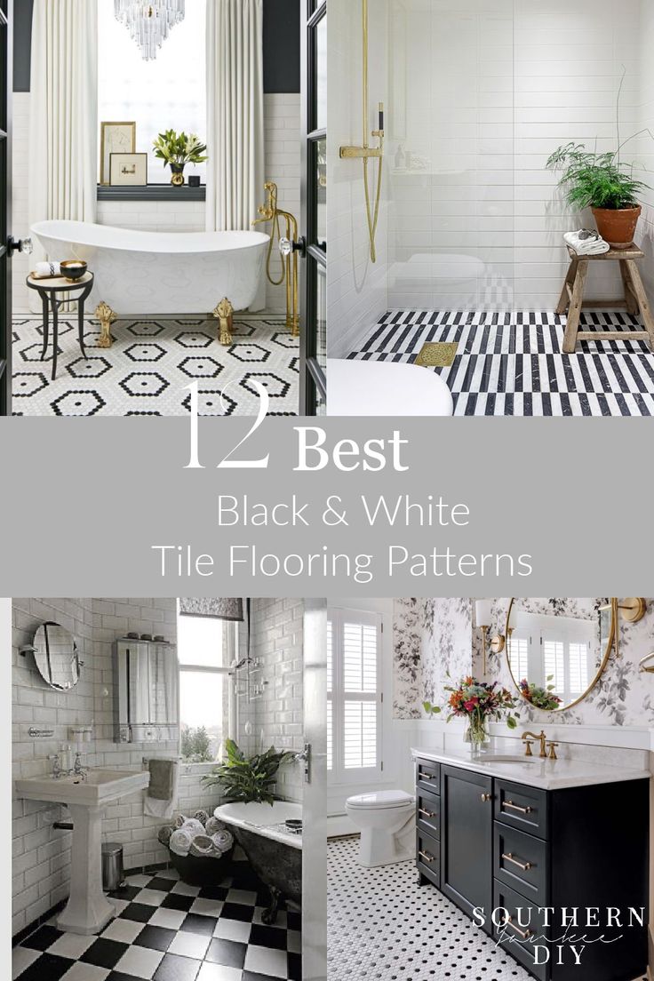 the 12 best black and white tile flooring patterns