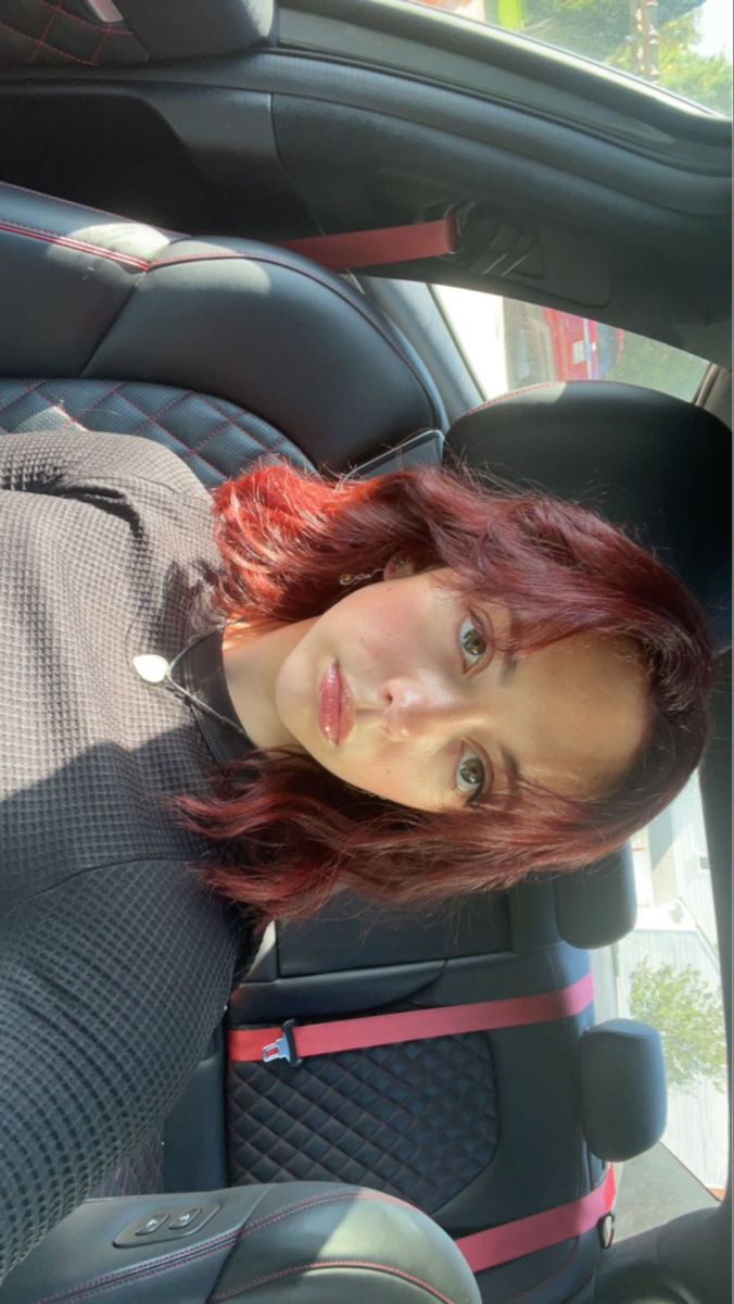 red hair inspo pic #redhair #redhaircolor #redhairstyles Curtain Bangs Red Hair Dye, Wine Red Hair Medium Length, Natural Short Red Hair, Short Hair Cherry Red, Dark Brown Hair Dyed Red, Dark Red Medium Length Hair, Burgundy Red Hair Short, Red Hair Bobs, Shoulder Length Dark Red Hair