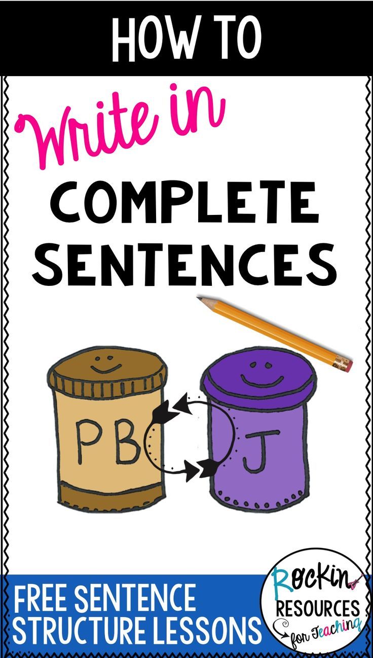 a poster with the words how to write in complete sentences and an image of a jar