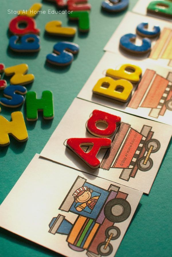 there are letters that spell out the word abc and w on this table with magnets