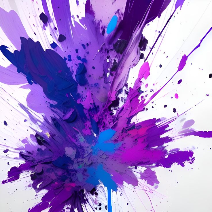 purple and blue paint splattered on top of each other in an abstract manner